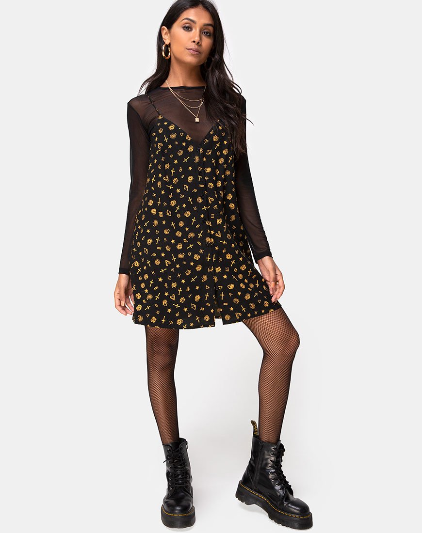 Immagine di Sanna Slip Dress in Mini Astro Nero