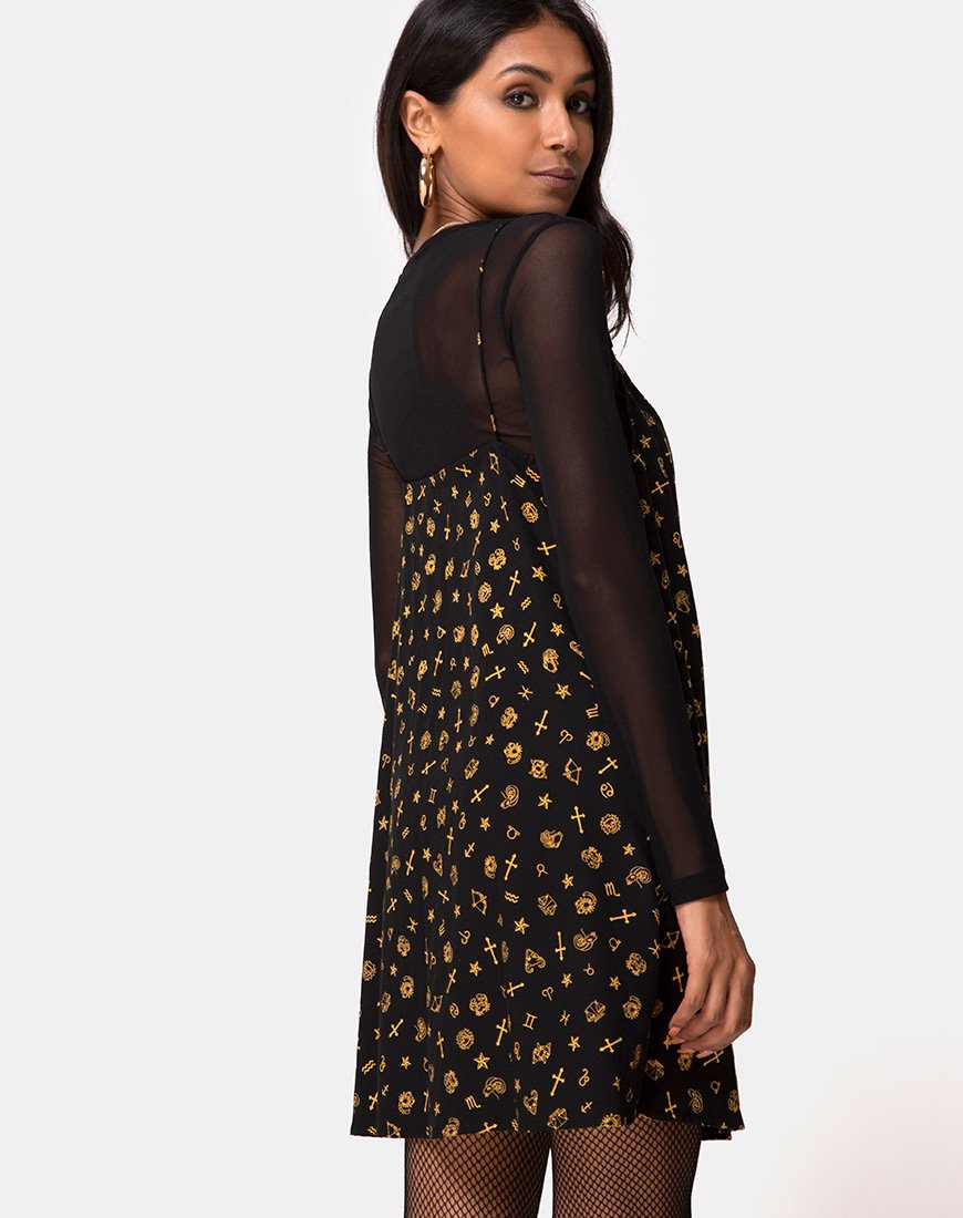 Immagine di Sanna Slip Dress in Mini Astro Nero