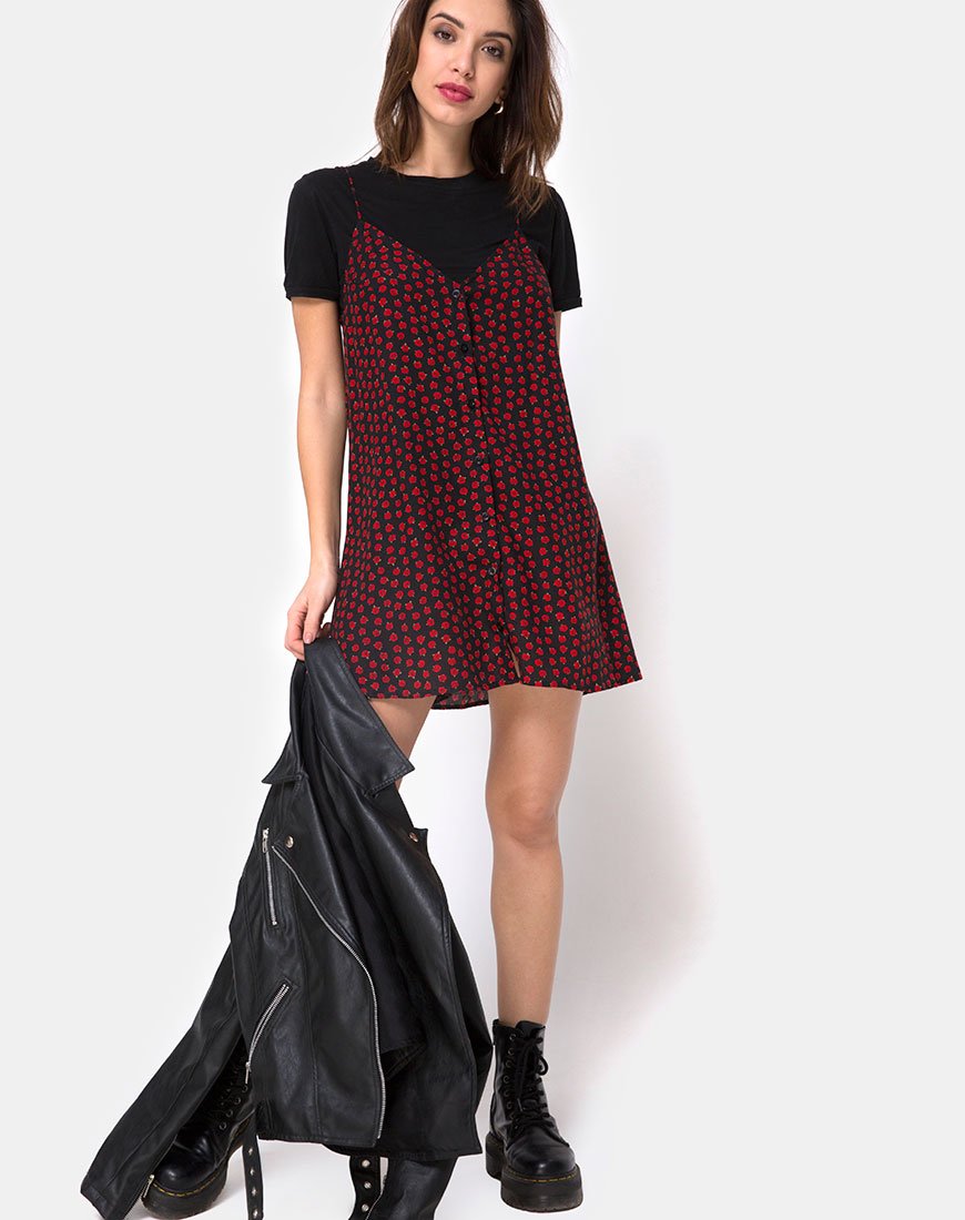 Immagine di Sanna Slip Dress in Dotty Rose Nero