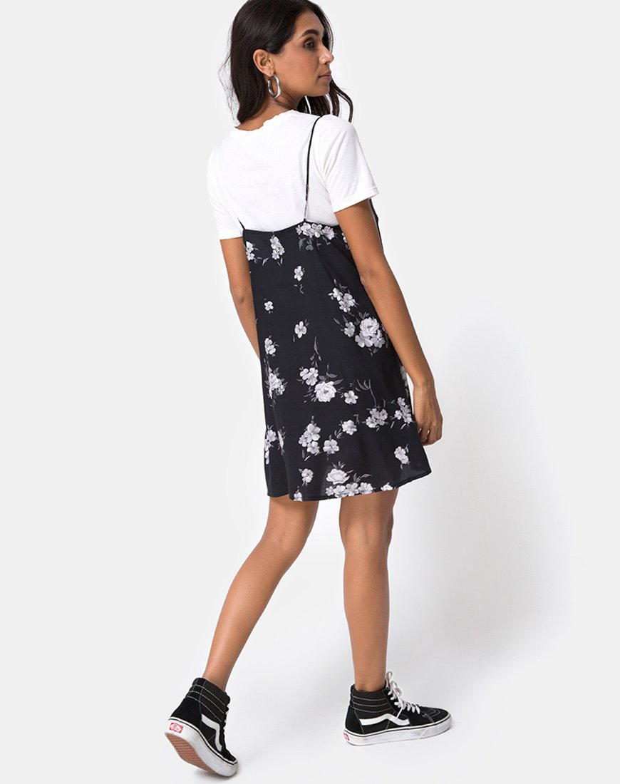 Immagine di Sanna Slip Dress in Mono Flower Nero