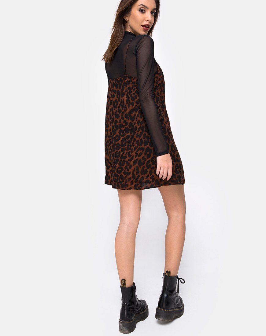 Immagine di Sanna Slip Dress in marrone giaguaro oversize
