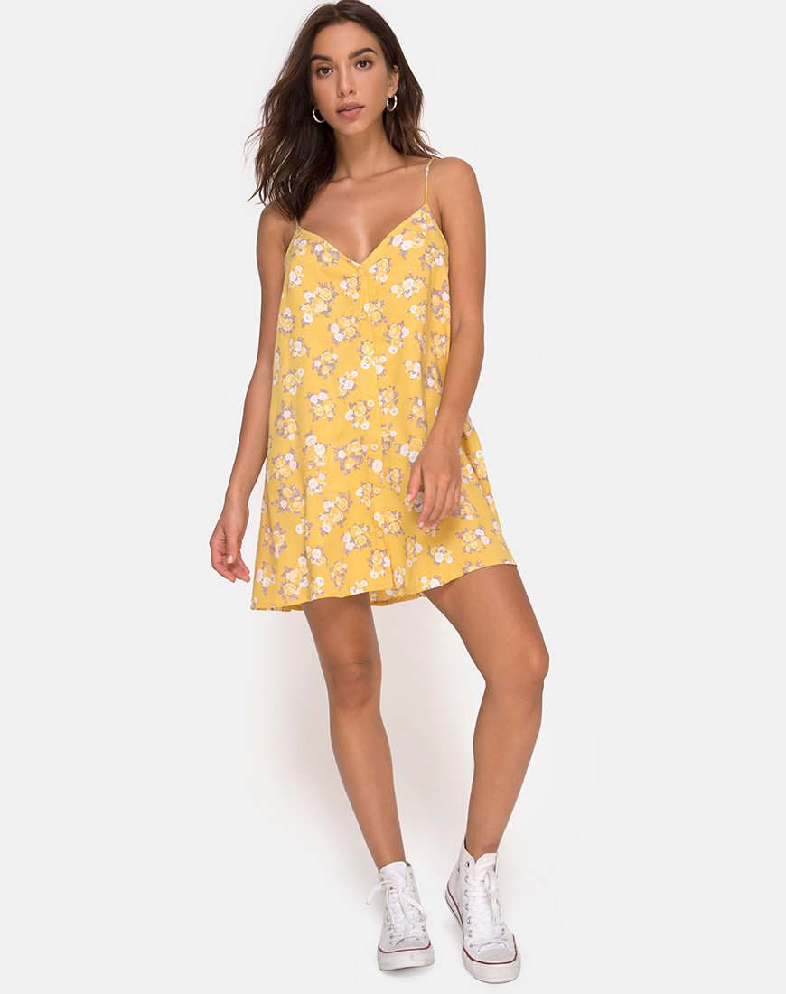 Immagine di Sanna Slip Dress in Rose Bunch Yellow