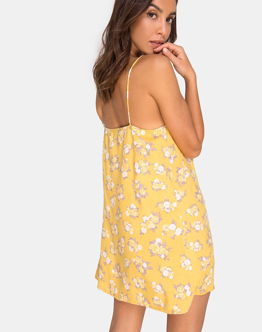 Immagine di Sanna Slip Dress in Rose Bunch Yellow