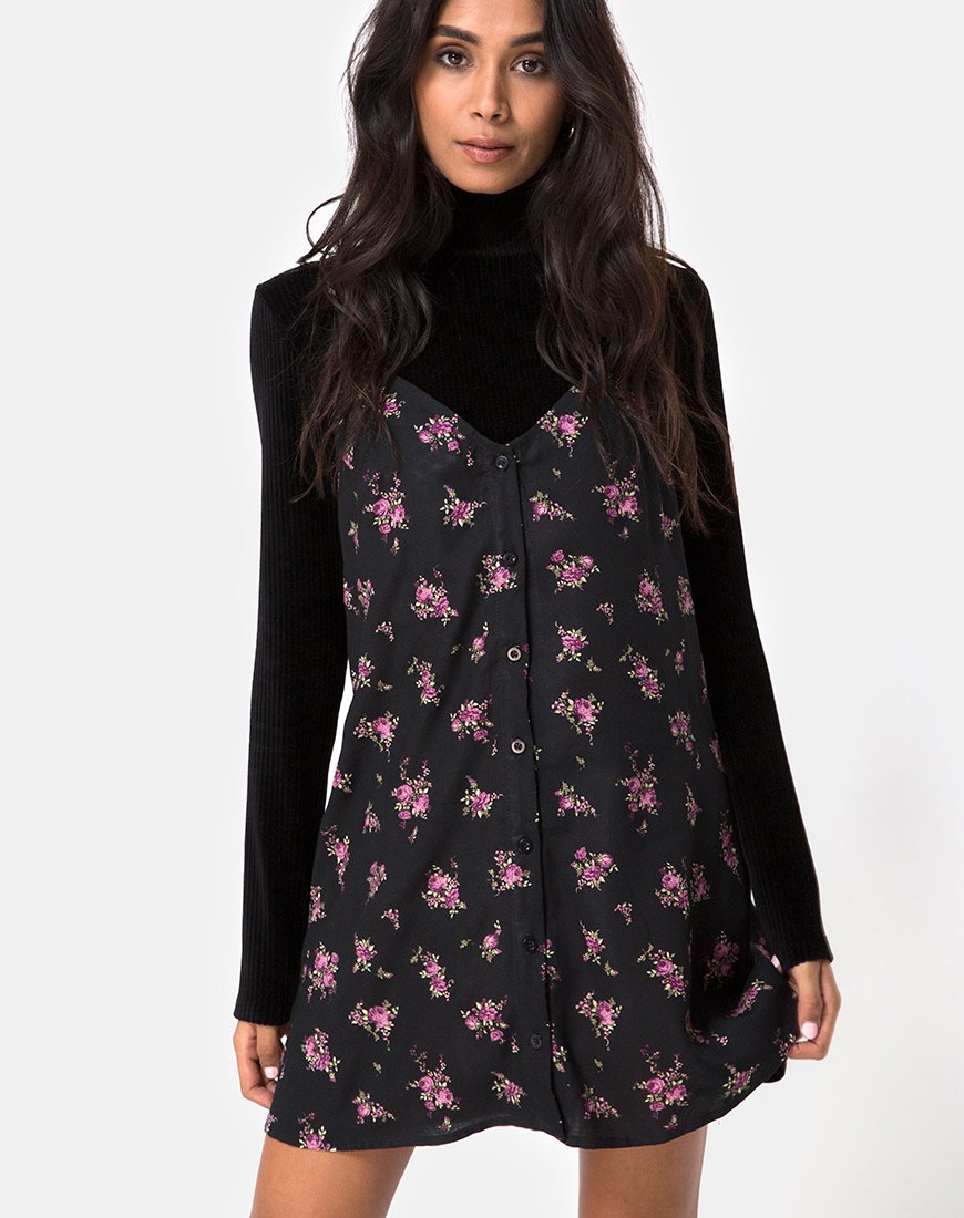Sanna Slip Dress in Sohey Rose Nero