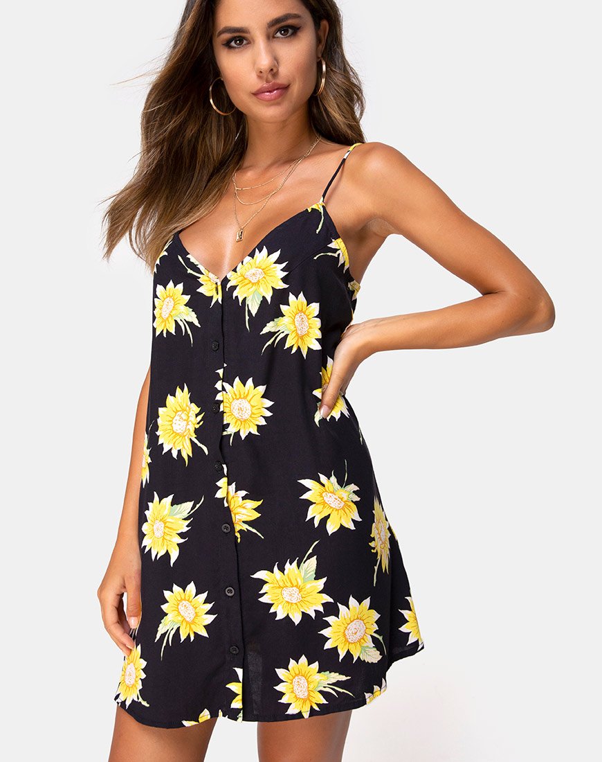 Immagine di Sanna Slip Dress in Sunny Days Nero