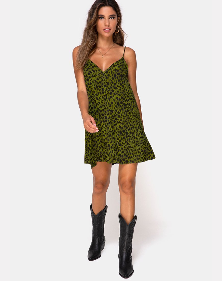 Immagine di Sanna Slip Dress in Cheetah Khaki