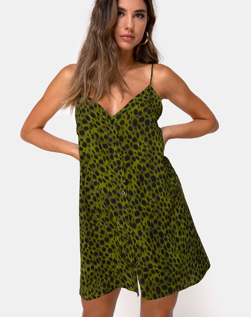 Immagine di Sanna Slip Dress in Cheetah Khaki