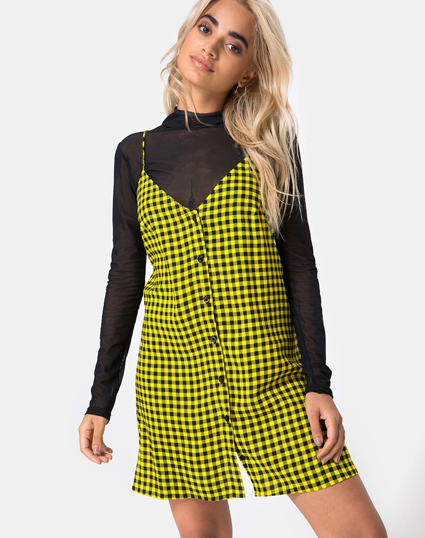 Sanna Slip Dress in percalle medio giallo