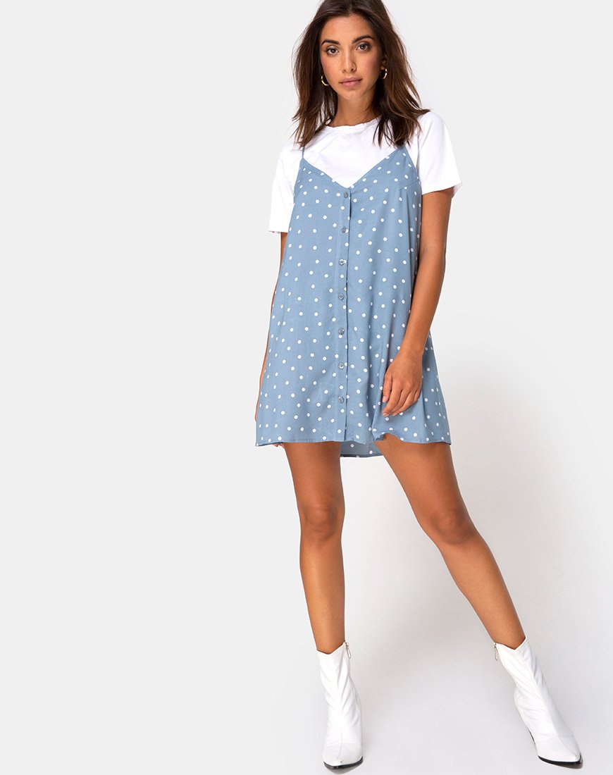 Immagine di Sanna Slip Dress in Skater Polka Blu