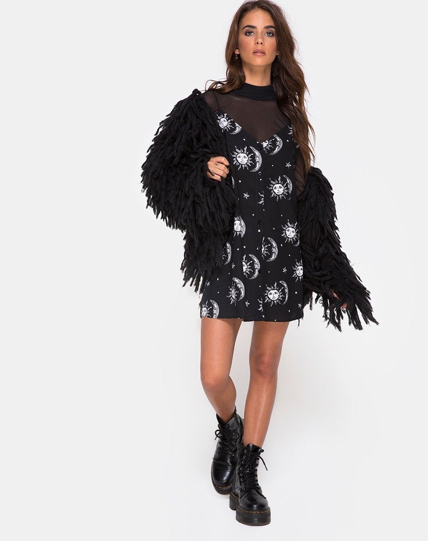 Immagine di Sanna Slip Dress in Sun Moon Stars BW