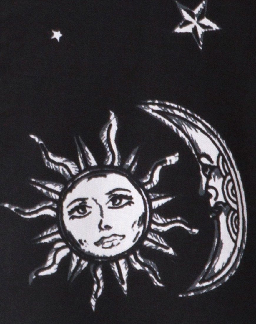 Immagine di Sanna Slip Dress in Sun Moon Stars BW