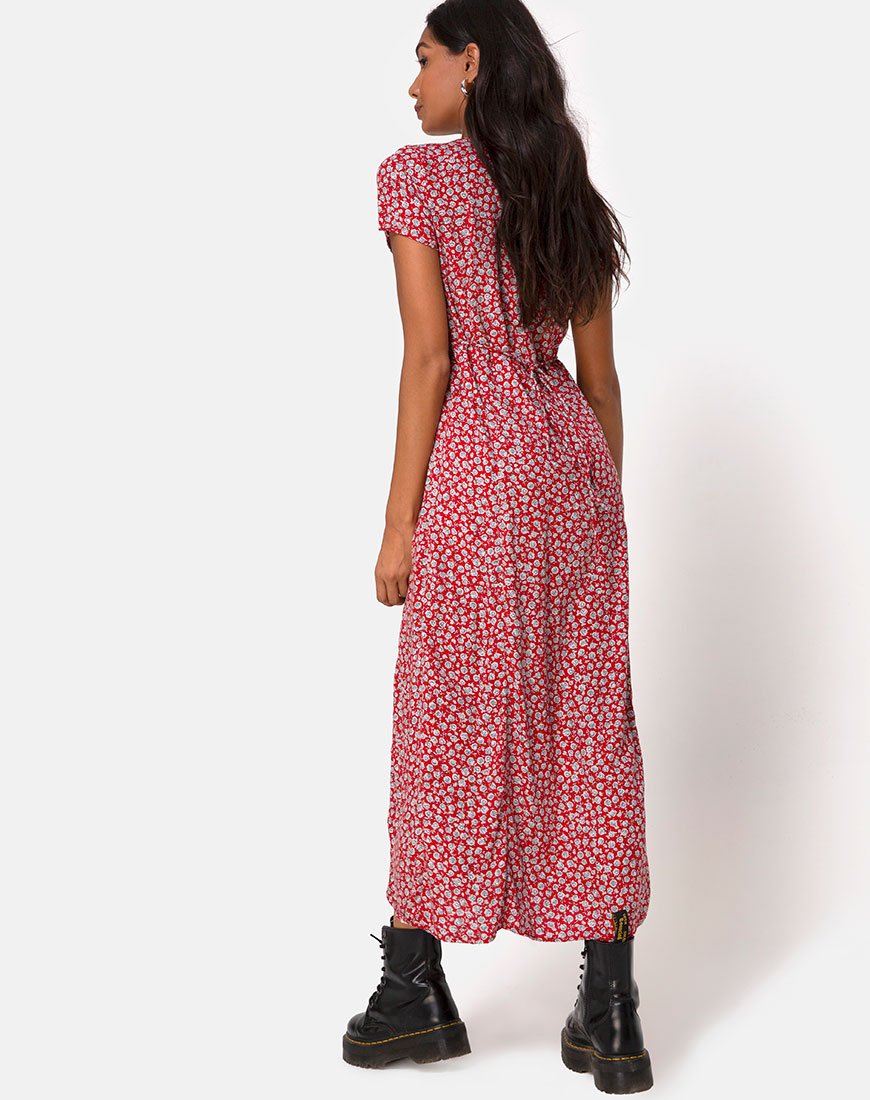 Immagine di Sanrin Dress in Ditsy Rose Red Silver