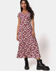 Immagine di Sanrin Midi Dress in Wild Fleur Maroon