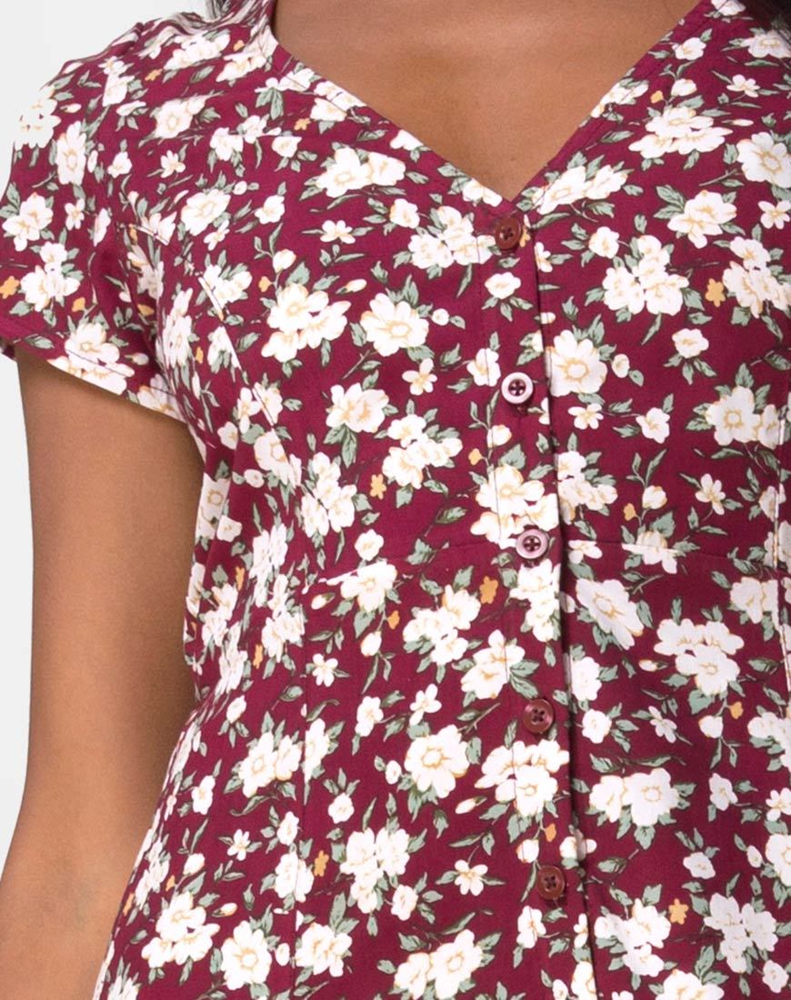 Immagine di Sanrin Midi Dress in Wild Fleur Maroon