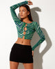 Immagine di Sarah Crop Top in verde increspato anni '70