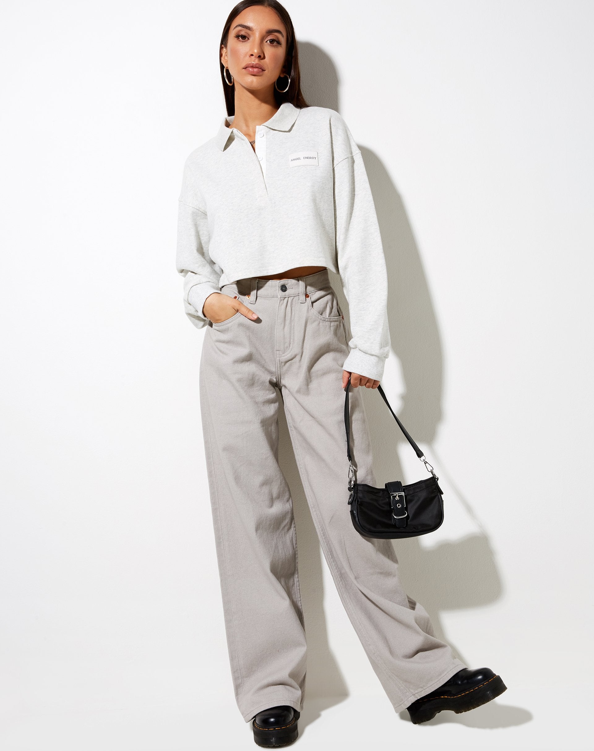 Immagine di Saria Crop Top in Grey Wash Angel Energy Label