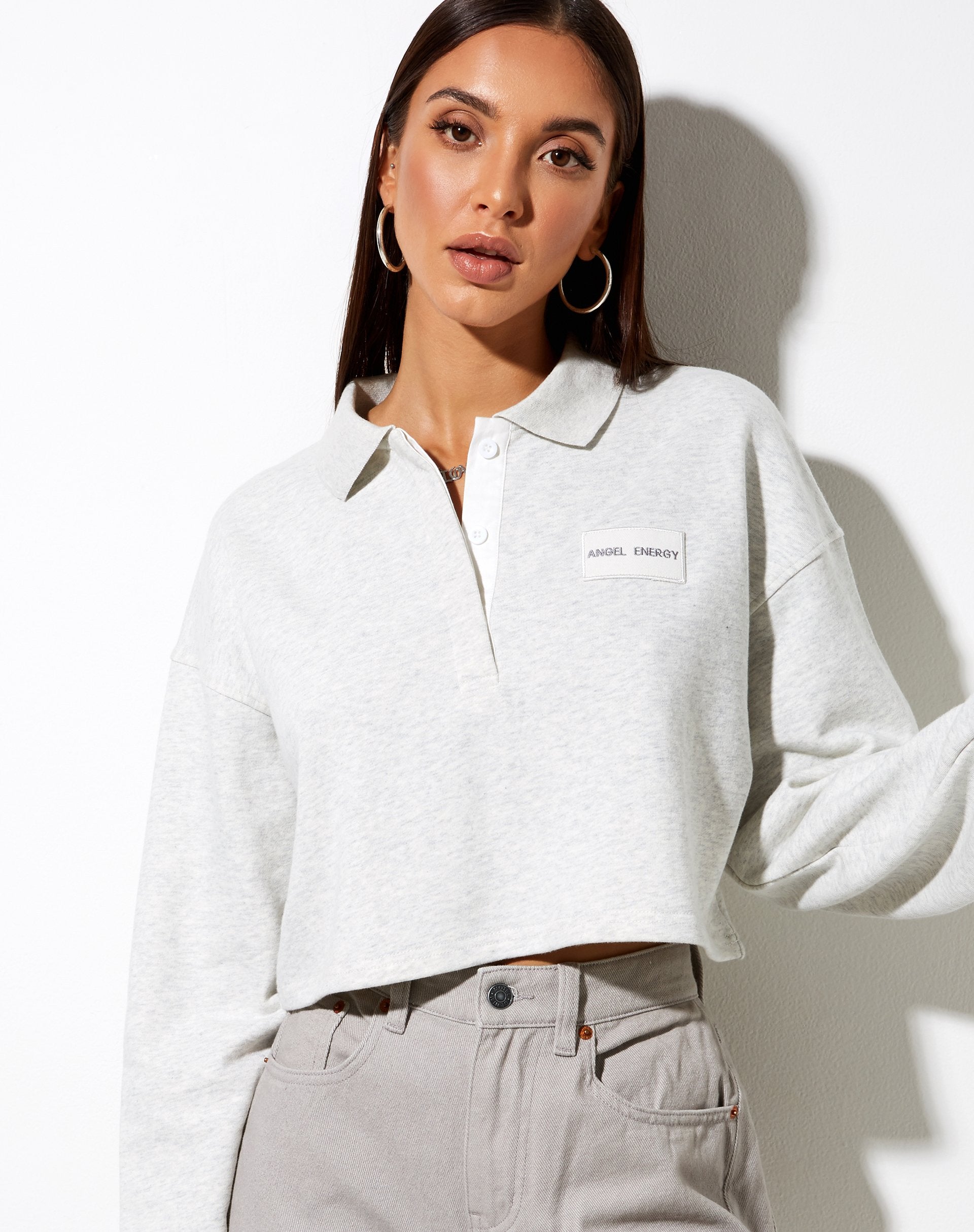 Immagine di Saria Crop Top in Grey Wash Angel Energy Label