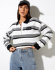 Immagine di Saria Crop Top a righe nere Angel Energy Label