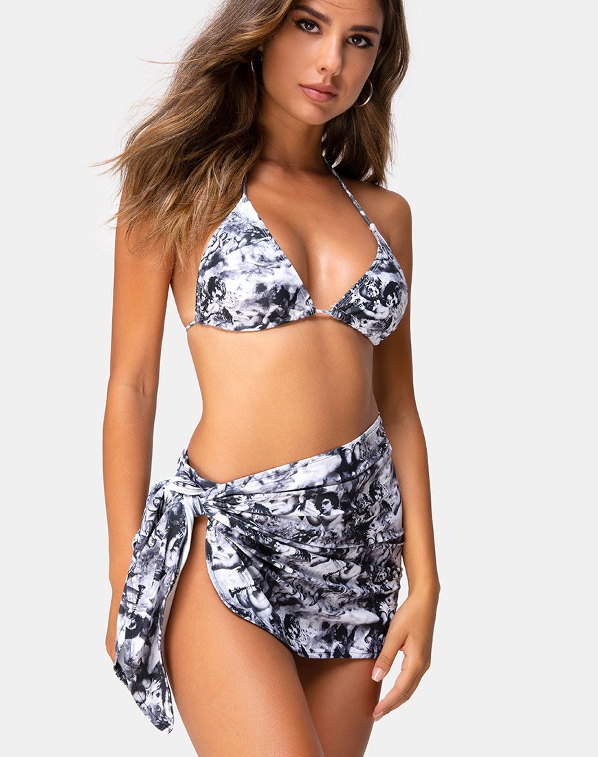 Gonna da bagno Sarong in grigio cherubino