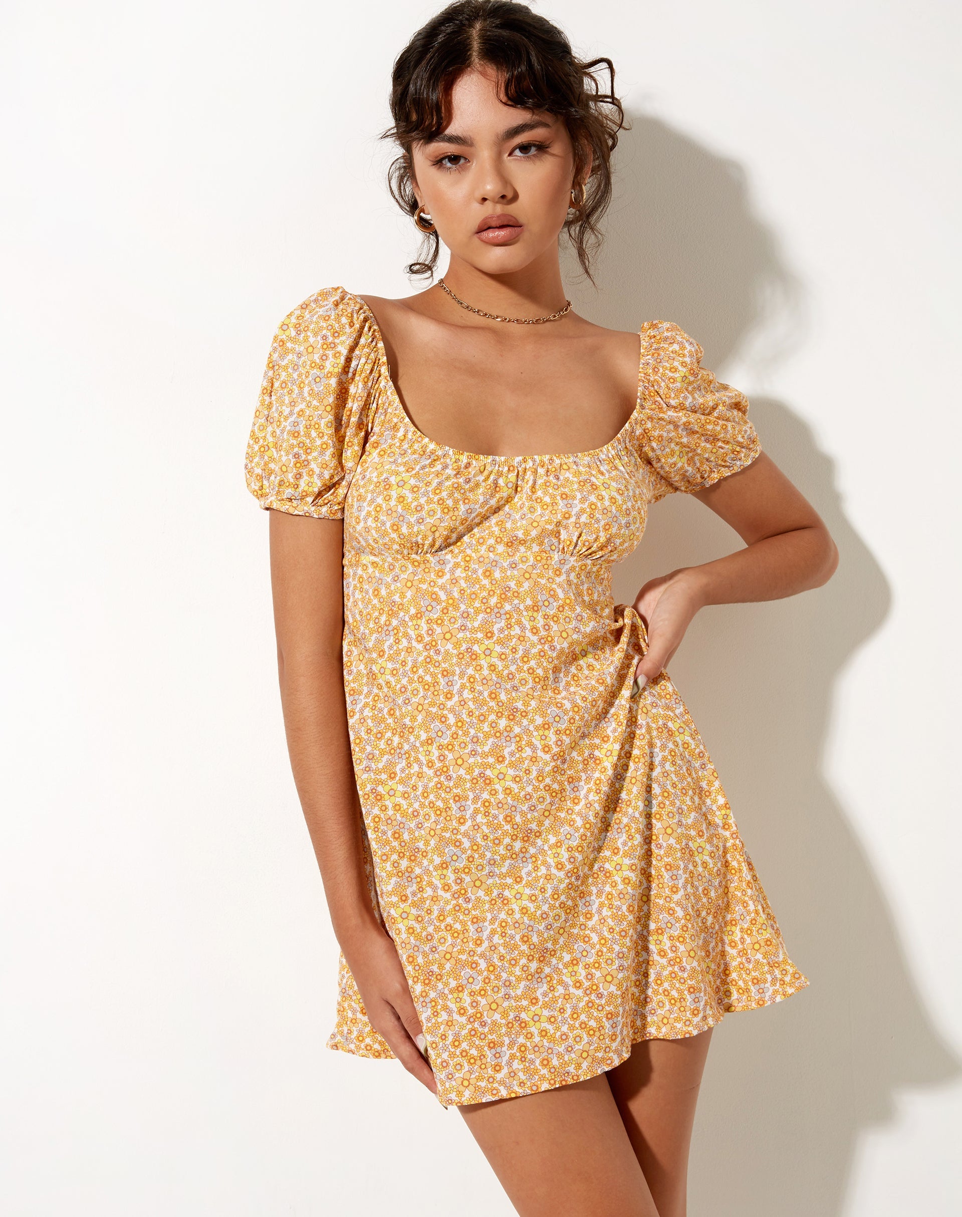 Immagine di Sasi Mini Dress in Flower Garden Giallo