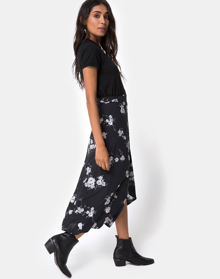 Immagine di Satha Midi Skirt in Mono Flower Black