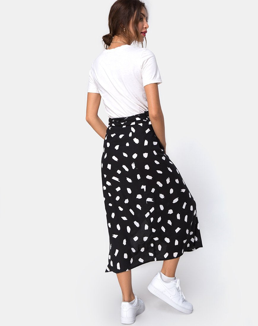 Gonna Satha Midi in Diana Dot Nero