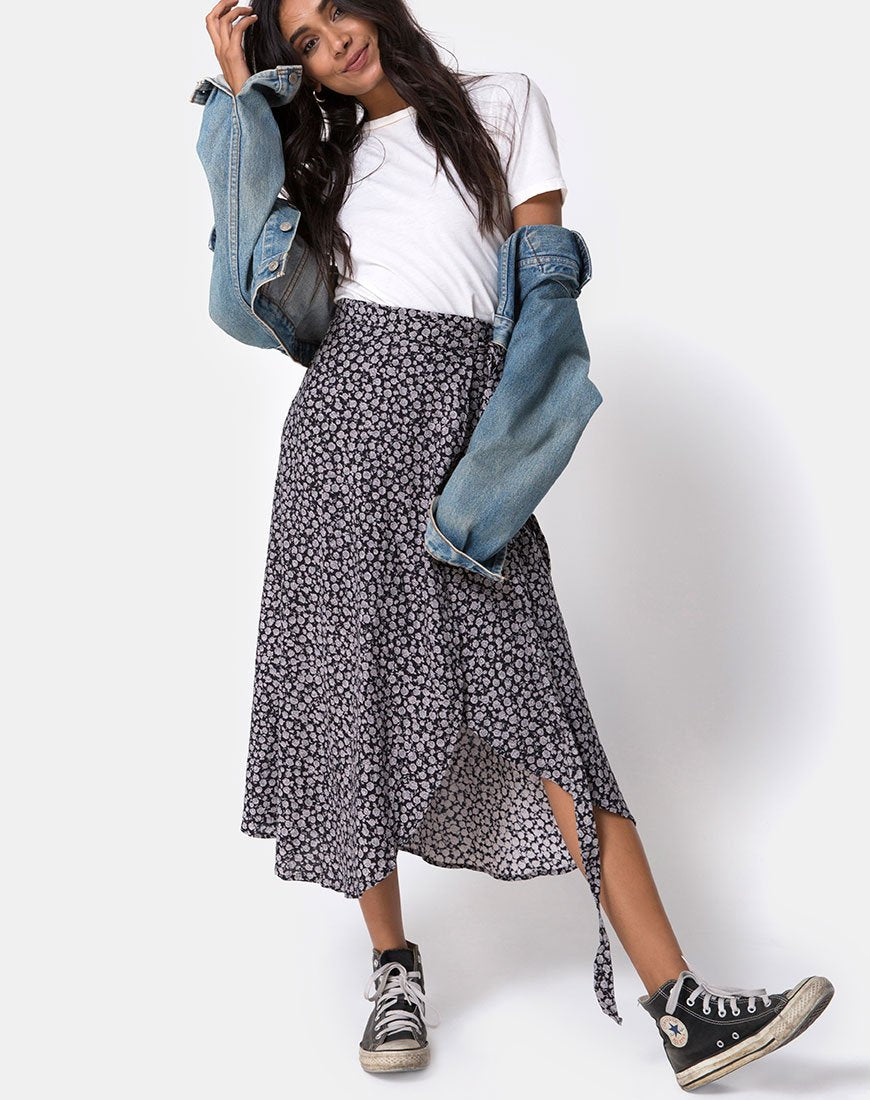 Immagine di Satha Gonna in Ditsy Rose Nero
