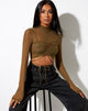 Immagine di Sauja Crop Top in maglia verde kaki