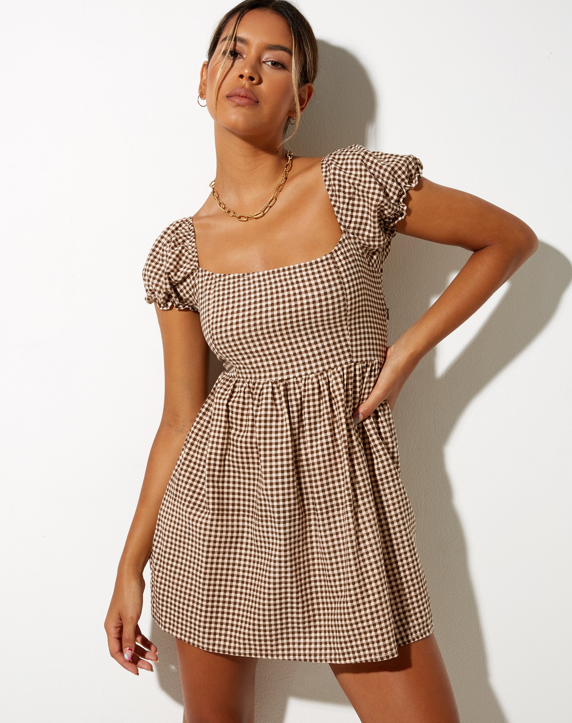 Immagine di Saunder Skater Dress in Mini Gingham