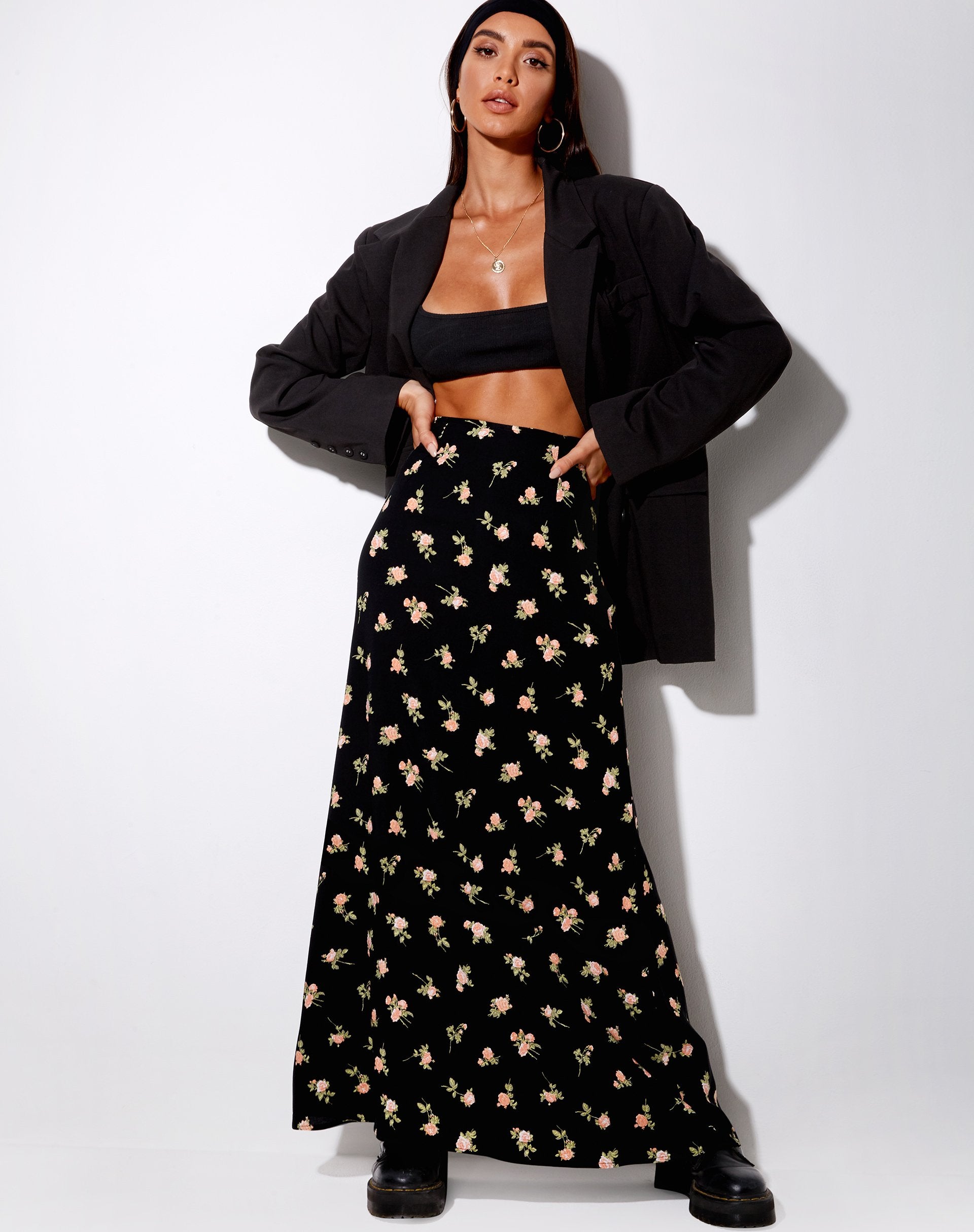 Immagine di Sayan Maxi Gonna in Rose Garden Nero