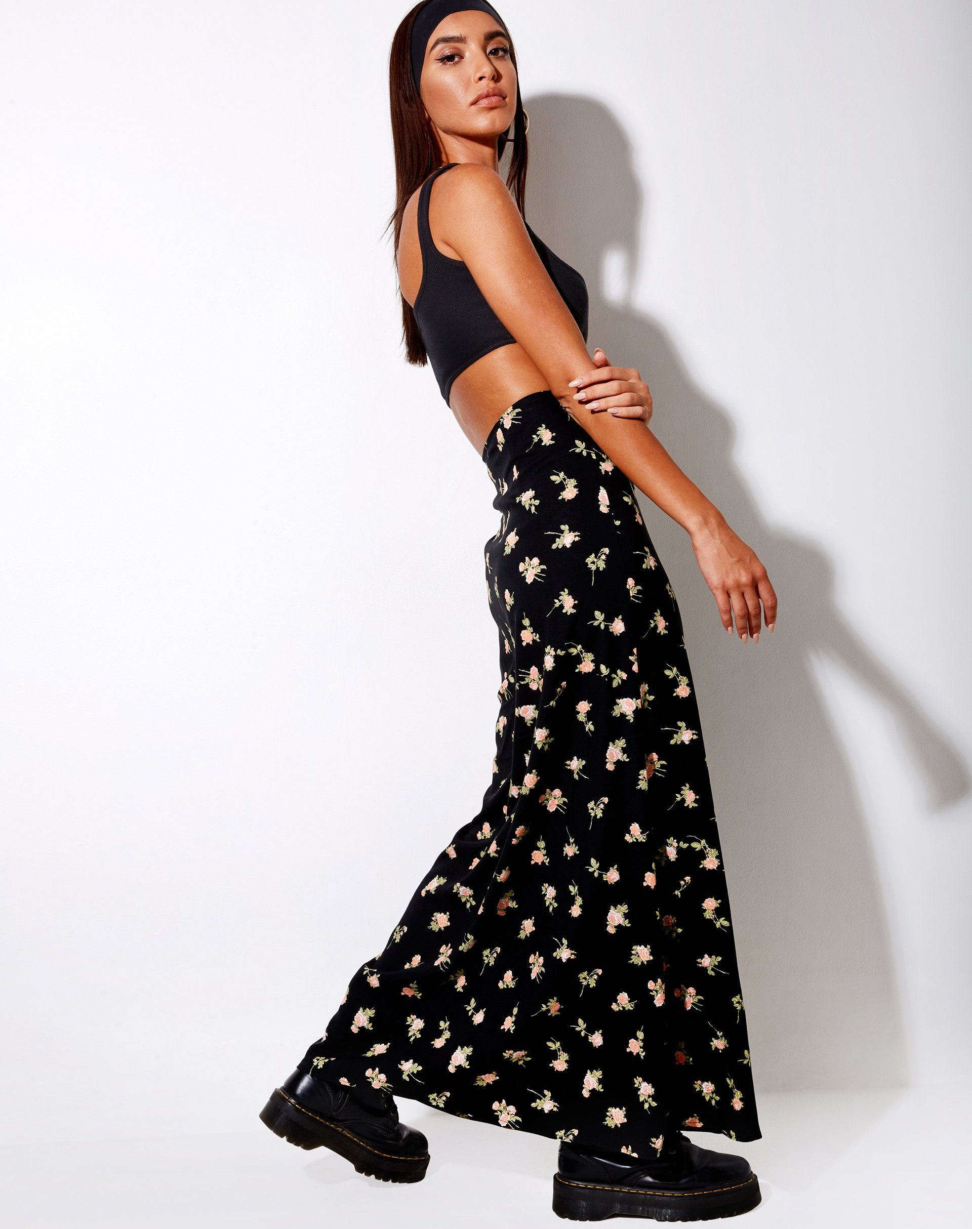 Immagine di Sayan Maxi Gonna in Rose Garden Nero