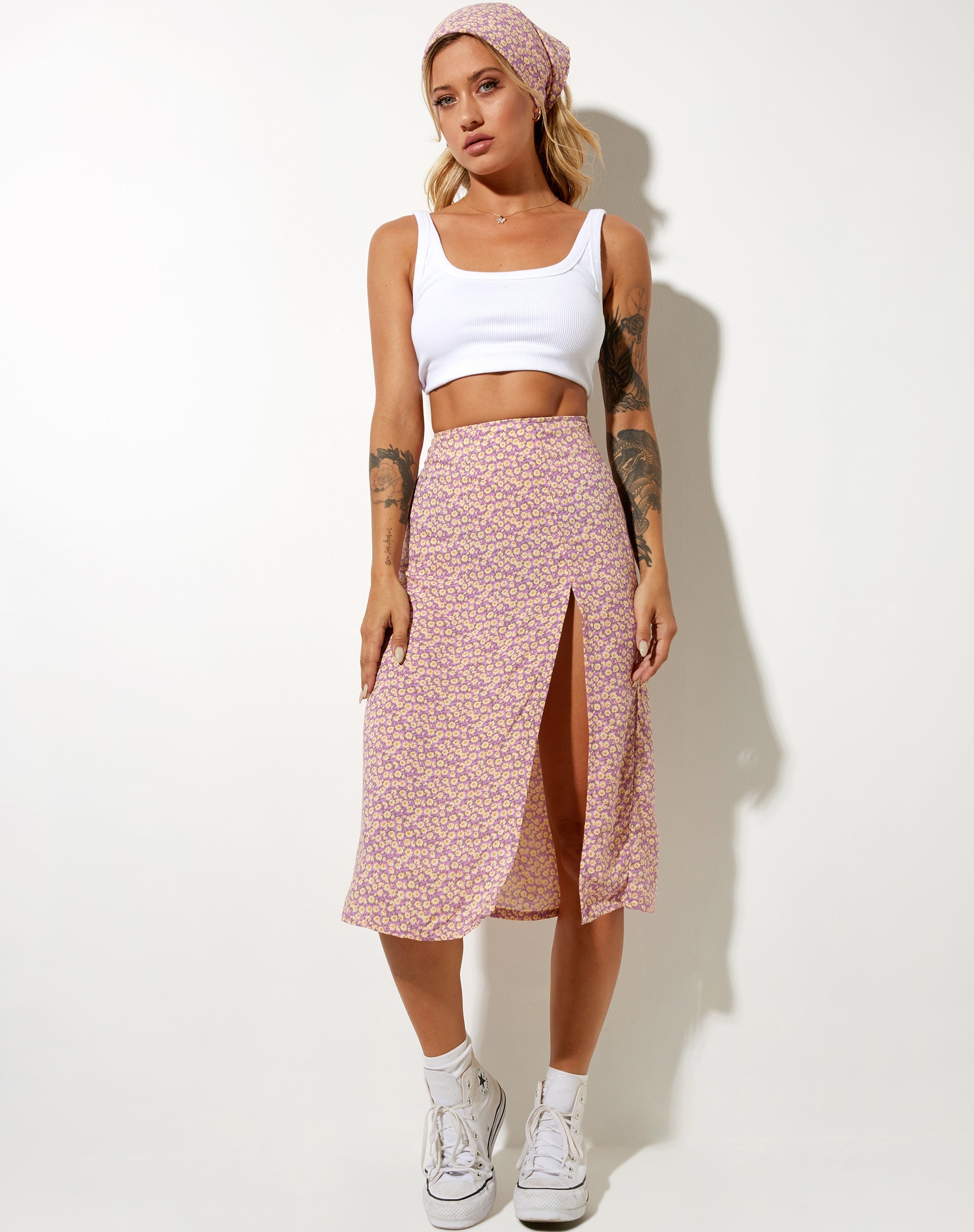 Immagine di Seko Midi Skirt in Flower Fun Lilac Lemon
