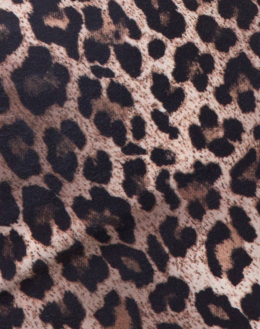 Immagine del vestito Sekina in velluto marrone leopardo