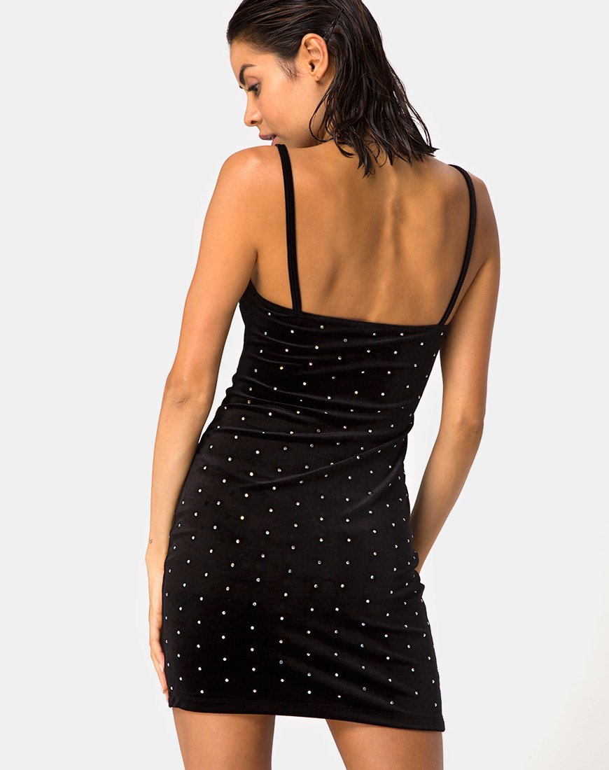 Selah - Vestito Bodycon in Nero Diamante