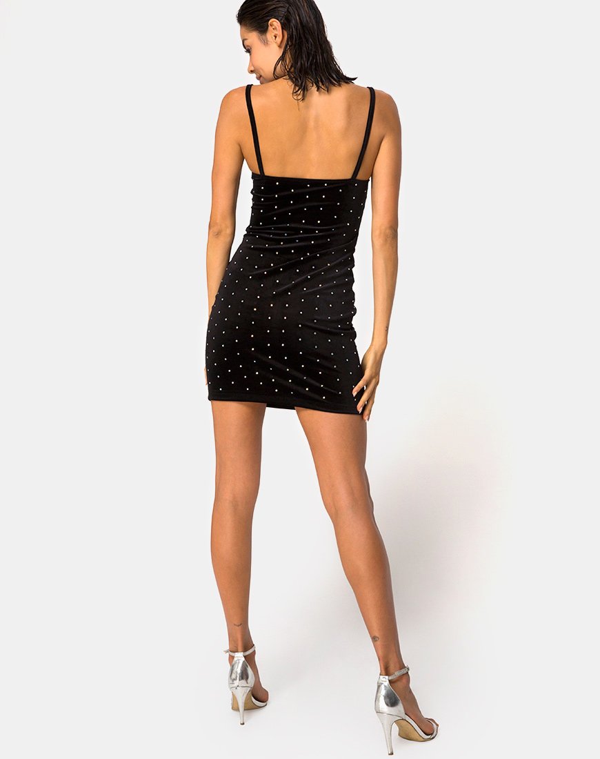 Immagine di Selah Bodycon Dress in Diamante Nero