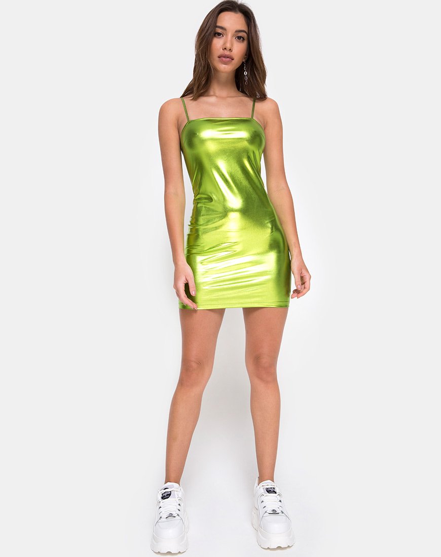 Immagine del vestito Selah in verde metallizzato