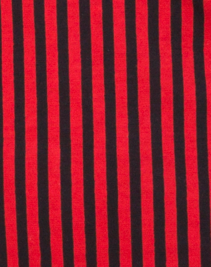 Immagine di Selah Bodycon Dress in Mini Stripe Rosso e Nero