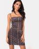 Immagine di Selah Abito Bodycon in Velluto Marrone Serpente