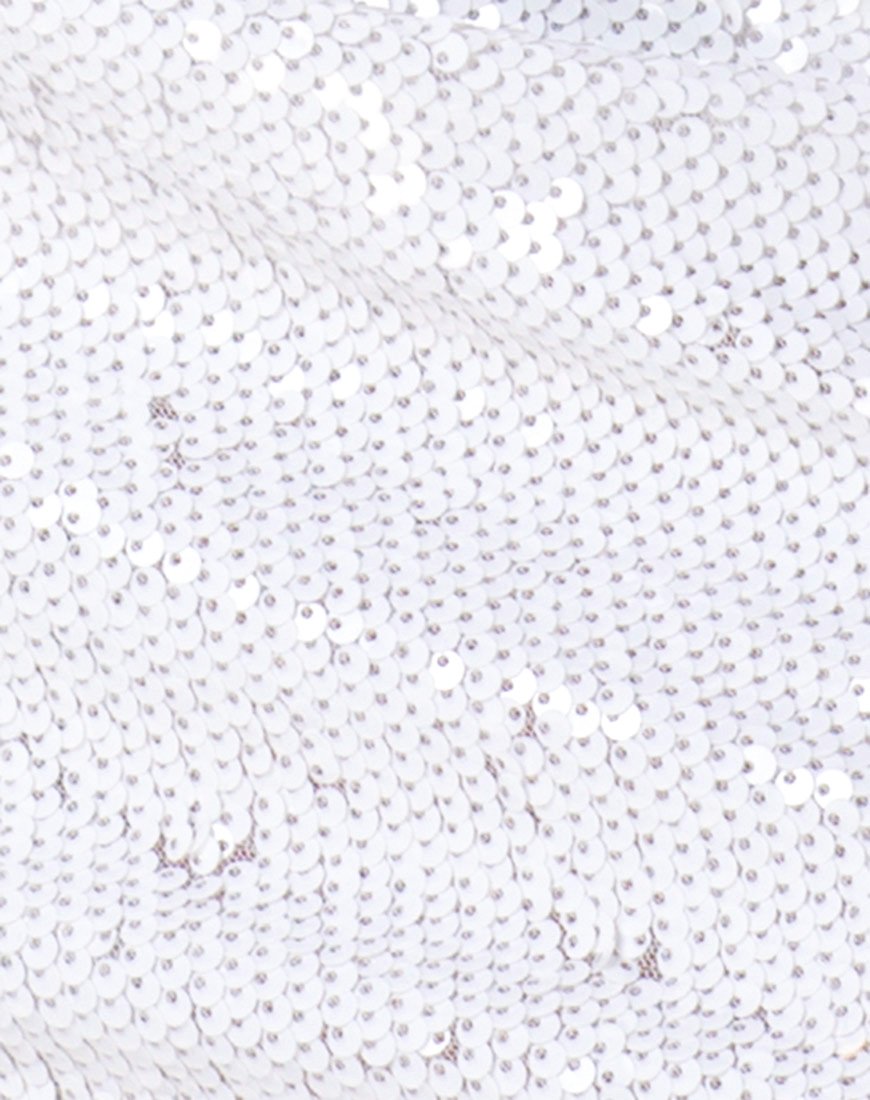 Immagine di Selah, abito a tubo in paillettes opache bianco