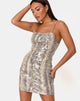 Immagine di Selana Bodycon Dress in Serpente Acido di Paillettes Trasparente