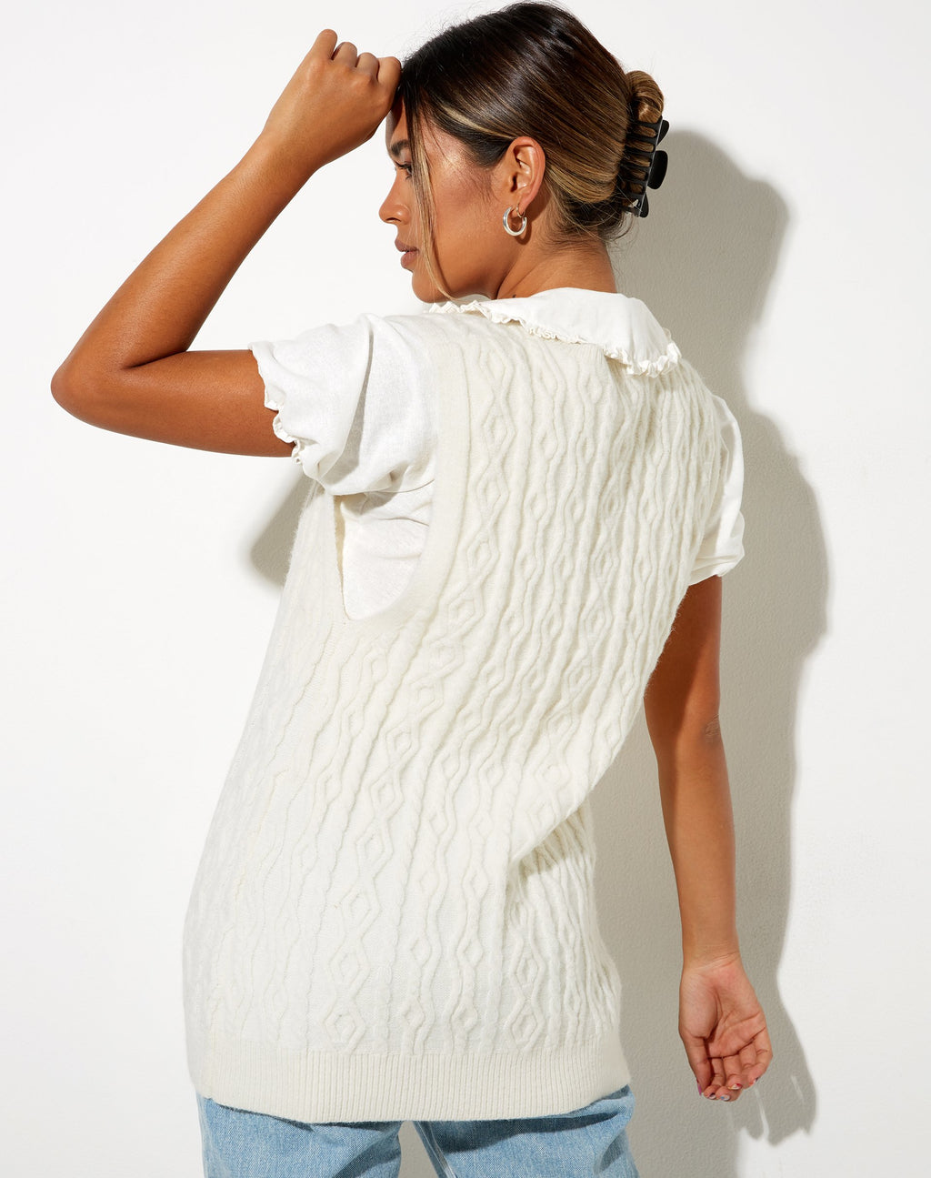 Selvi Cardi in maglia avorio