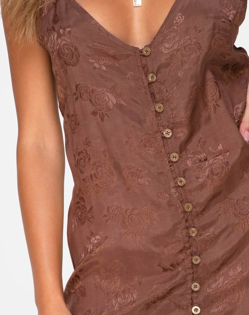 Immagine dell'abito Senia in raso rosa cioccolato