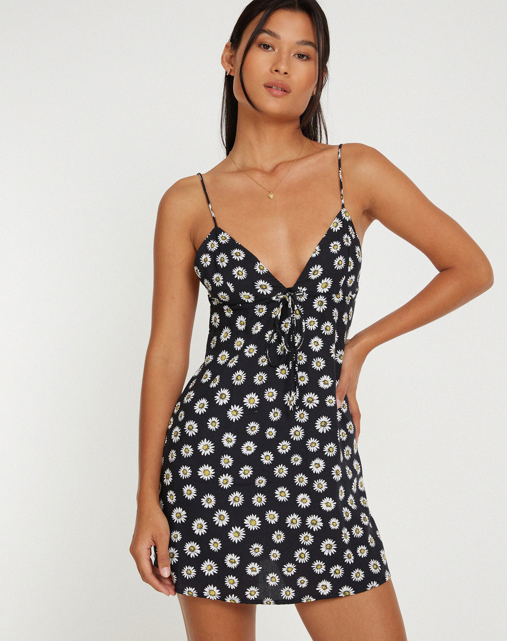 Mini abito Senora in Grunge Daisy nero