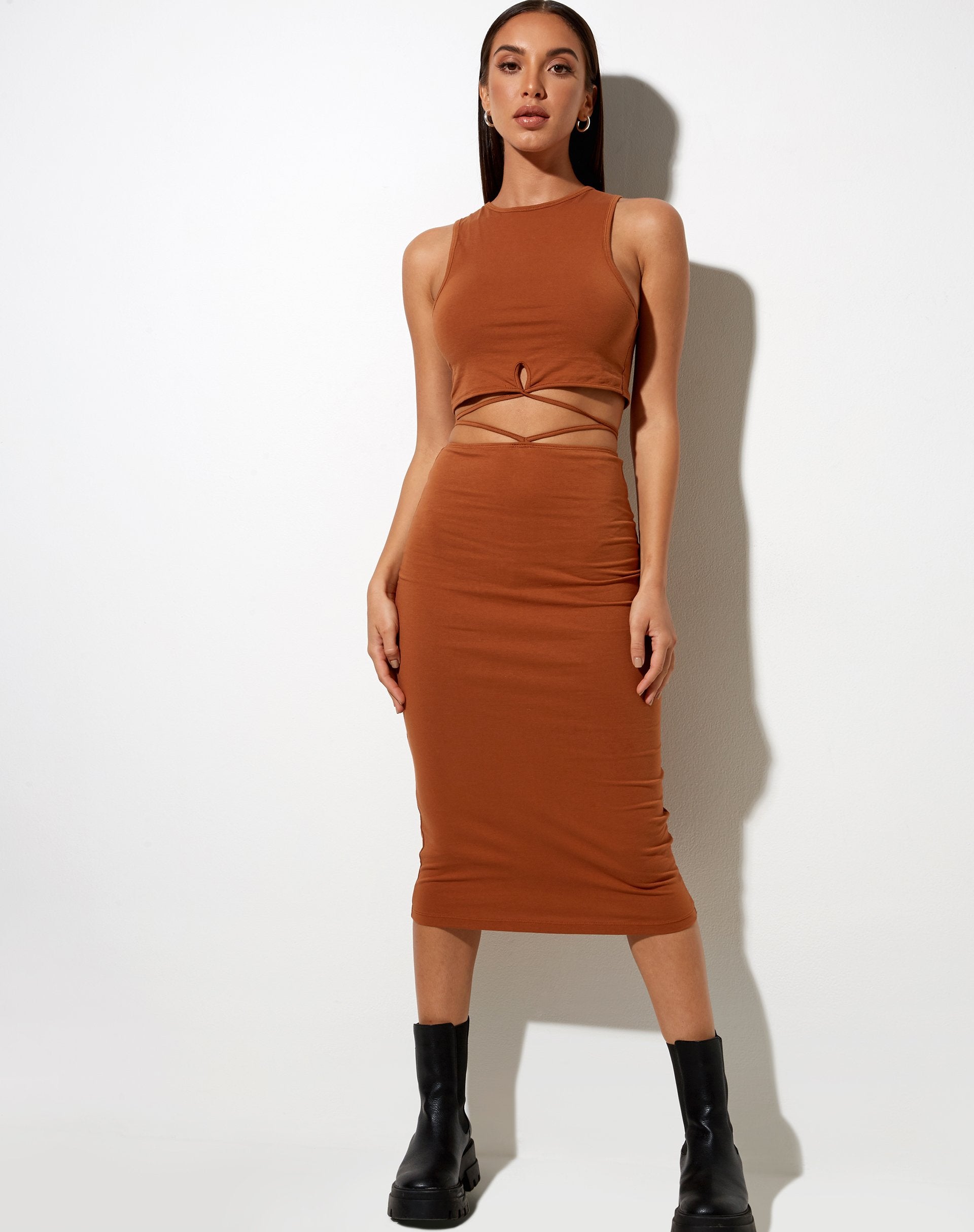 Immagine di Seody Midi Skirt in Bombay Brown