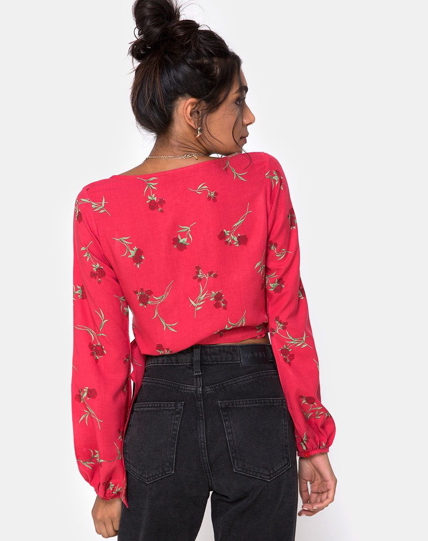 Immagine di Sepra Wrap Top in Rouge Rose Pink