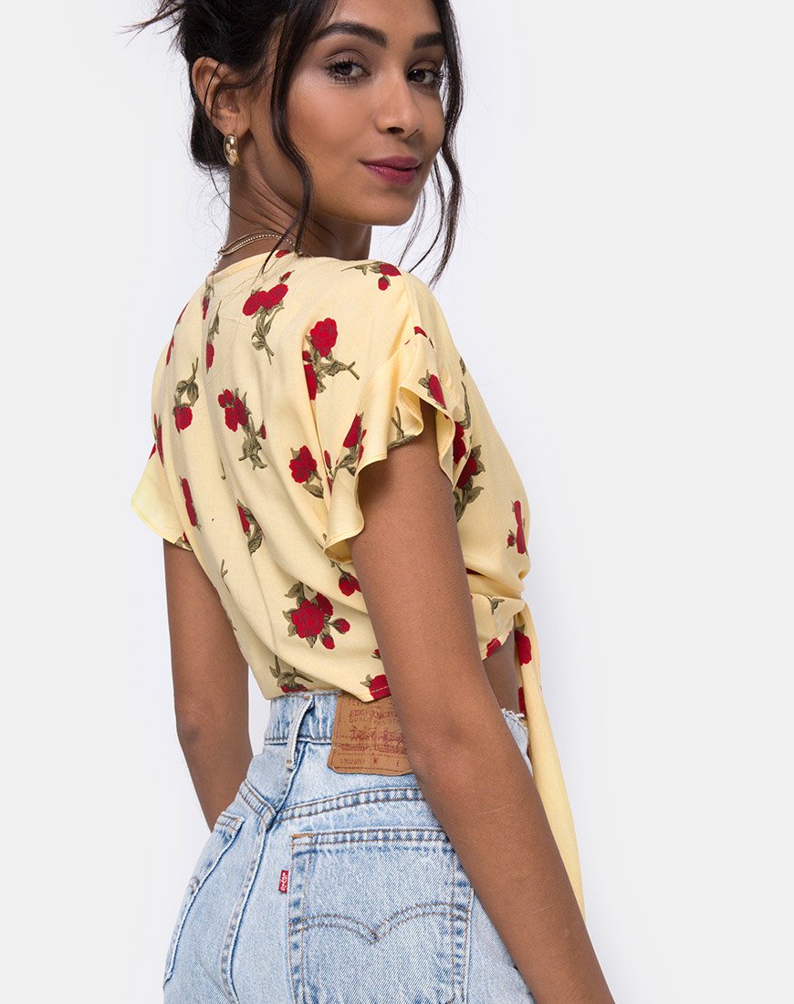 Immagine di Shae Crop Top in Falling Rose Yellow