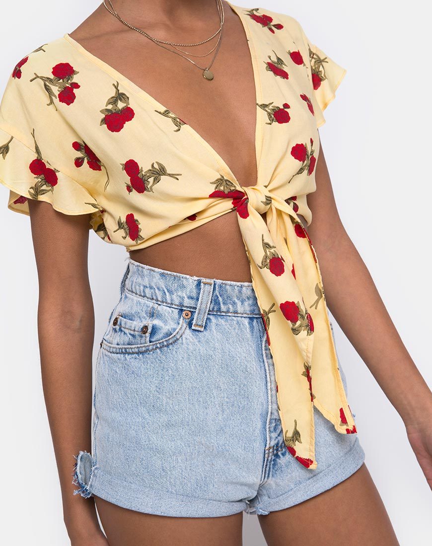 Immagine di Shae Crop Top in Falling Rose Yellow