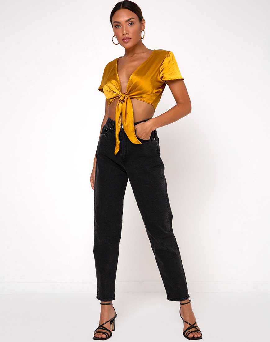 Immagine di Shaera Crop Top in satin Turmeric