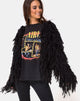 Immagine di Shaggy Knit Cardi in Moheir Nero