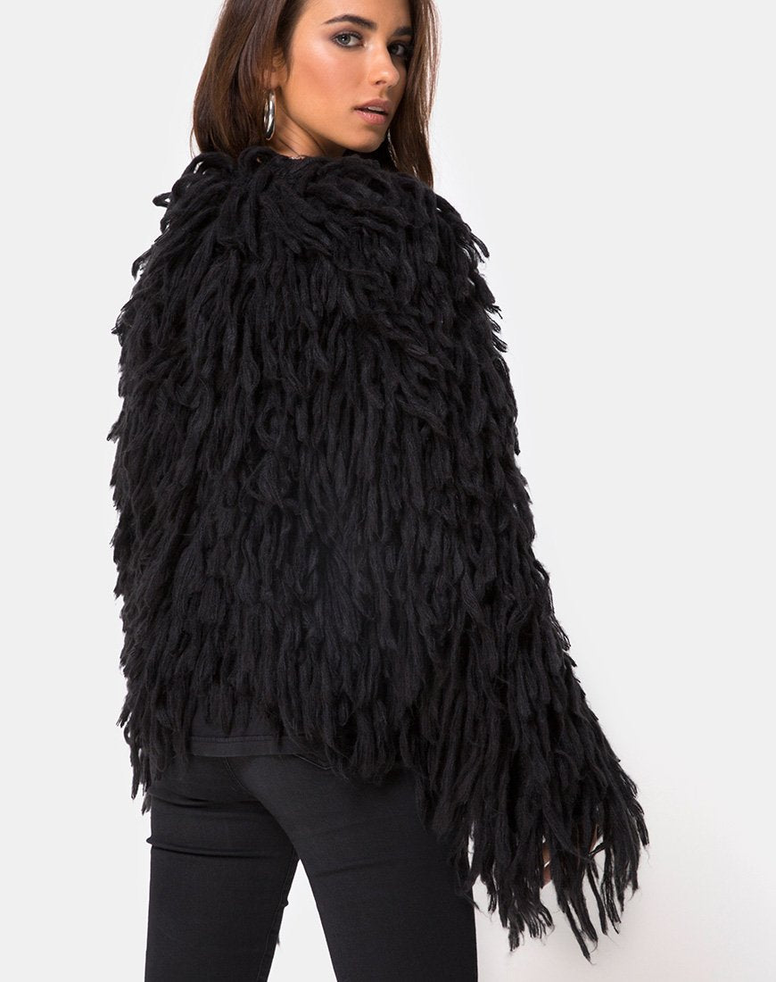Cardi in maglia shaggy in nero Moheir